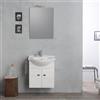 Kiamami Valentina - Mobile sospeso 58cm con lavabo, specchio e luce quercia bianco | Facile