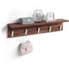 Mobili Fiver, Appendiabiti da parete, Rachele, da 80 cm, Noce Canaletto, Appendiabiti moderno per Bagno, Camera, Ingresso, Made in Italy