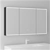 Mai & Mai Armadietto a Specchio 120x15x70cm con 3 Ante, Bianco opaco | Specchio con Pensile per Bagno, Spiegelschrank-04