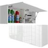 Milionmeblicom Mobilietto Pensile da Bagno Laura Salvaspazio Mobile da Parete Sospeso Armadietto Pieghevole con Apertura Telescopica Mobilietti con Ripiano, Bianco Lucido,39 x 120 x 23 cm