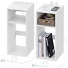 WOLTU 2 pezzi Comodino con Prese e Porte USB, Comodino per Camera da Letto Stretto, Comodino Salvaspazio con 2 Scomparti Aperti, per Soggiorno, Cameretta, in Legno, 25x30x60cm, NTS06ws