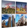 Giallobus - Quadri 4 Multi Pannello Art Board - Giallobus - Bologna 2 - Legno MDF - 29,7x29,7 - x 4 Pezzi