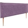DHOME Testiera in lino naturale con bordo della testiera imbottito Letto moderno TOP TRENDING (Lilla, 160x105cm con Gambe (Letto 150/160))