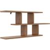 KUBUTKU Scaffale decorativo da parete con 2 ripiani, 100 x 45 x 18 cm, design scandinavo, moderno, per soggiorno, cucina, ufficio, camera da letto, bagno, libreria (noce)