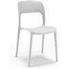 REDÒKASA Sedia in polipropilene KATE, impilabile, resistente ai raggi UV, design moderno, ideale per sala da pranzo, cucina, sala d'attesa, bar, ristoranti o da esterno (Bianco, 1)