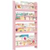FOREHILL Libreria da Parete per Bambini con 4 Scomparti Pensili Rosa | Libreria Montessoriana per Bambini a 4 Ripiani,Scaffale Porta Libri a Muro per Cameretta e Stanza dei Giochi,57×12×111,5cm
