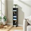 [en.casa] Scaffale a Colonna con 6 Scomparti per CD DVD e Oggetti Decorativi Mobile Salvaspazio con Ripiani Regolabili in Altezza 90 x 20 x 20 cm Nero