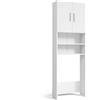 Vicco armadietto coprilavatrice, Bianco, 64 x 190 cm, adatto per la conservazione di detersivo e accessori