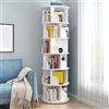 Generic Libreria girevole a 360 gradi per soggiorno, camera da letto, biblioteca, libreria angolare con 2-6 ripiani, libreria rotonda rotante per l'organizzazione di casa e ufficio