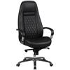 FineBuy Sedia Ufficio Vera Pelle Nero Poltrona Scrivania Ergonomica | Design Sedia con Ruote & Braccioli | Sedia Girevole Imbottita Studio