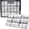 Toyland® 6 Deluxe Glittery Silver Christmas Crackers - Cappelli, Motti, Bottoni e Novelty Gift Inclusi - Decorazioni da tavola
