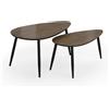 Vicco Set di tavolini Veyo, Noce/nero, 98 x 60 cm | Set, 2 parti, per un utilizzo flessibile come superficie d'appoggio o tavolino aggiuntivo