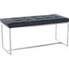 CLP Panchina Interno Barci 2 Posti Base In Acciaio Inox I Panchetta Ingresso In Similpelle I Panca Camera Imbottita Trapunta | Colore nero
