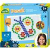 LENA - 35621 Mosaico Collegare Gioco Impostare Insieme a 140 Trasparente Tappi per 3+ Anni Bambini, Multicolore