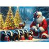 WOODEN.CITY Puzzle natalizio in legno, 150 pezzi, motivo: Babbo Natale e tasso con 15 pezzi a forma di festa, 26,7 x 19,1 cm, progettato e realizzato in UE