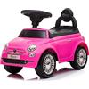 Mondial Toys Primi Passi Macchinina Cavalcabile Fiat 500 per Bambini da 12 a 36 Mesi con Suoni e Clacson Sistema Antiribaltamento Vano Portaoggetti Schienale Gioco per Imparare a Camminare (Rosa)