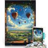 LKASGCBY Puzzle da 1000 pezzi per adulti Vista dalla finestra con mongolfiere Giocattoli antistress Decorazioni e regali unici per la casa 52x38cm