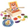 Generico Giocattolo per dare da mangiare ai bambini - Set di cibo finto in legno, gioco di apprendimento delle abilità motorie per bambini con scatola portaoggetti per cucchiaio e di , alimenti da g