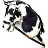 HORSE & toys Hobby Horse - Cavallo da hobby grande A3 (cavallo su un bastone) (bianco e nero)