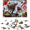 Mattel Jurassic World Rebirth Advent Calendar with 24 Days of Dinosaur-Related Toy Surprises, 18 Mini Dinos, 4 Environment Pieces