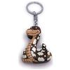 H-Customs Snake peering erect Cobra Wood Noble Handmade portachiavi ciondolo