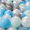 KiddyMoon Palline Morbide Colorate Per Piscina Bambini Fatto In UE, 500 ∅ 6CM, Perla/Grigio/Trasparente/Azzurro/Menta