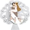 DLM Bomboniere DLM-A718 Bomboniera 12 Calamite Magnete Albero della vita in Legno Sposi Sposini innamorati Confettata Segnaposto Matrimonio 25 Anniversario nozze d'argento 50 anniversario nozze d'oro cm 5x5