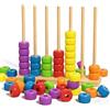 WANWEN Colour Stack Challenge Game, Color Matching Stacking Ring Puzzle Game for 2 Players, Fast Challenge Ring Stack Puzzle for Family (L)