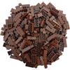 Q-Bricks Scatola da 300pz. Mattoncini in Cinque Formati Base 2X4, 1X4, 2X2, 1X2 e 1X1 Unicolor Noce 071