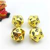 BESCON DICE Set of 4 Deluxe Golden Solid Metal 20 Sides Dice D20 Gold Metallic Polyhedral Dice