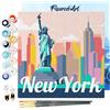 Figured'Art Mini Dipingere con i Numeri 20x20cm con Telaio - Paint by Numbers Poster di viaggio Statua della Libertà New York Passatempo per Adulti, Kit Completo fai da te Tela Già Incorniciata