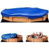 Outsunny Sabbiera per Bambini da Esterno in Legno Ottagonale con Sedili e Copertura, Gioco da Giardino Sabbionaia per Bambini 3-8 Anni, 139.5x139.5x21.5cm, Rosso e Blu