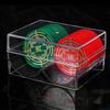 Generic Porta fiches da poker - Acrilico 8,5 x 6,6 x 4,4 cm | da tavolo da poker 2 fessure, in acrilico trasparente, può contenere 40 chip di dimensioni standard | Per giocare a casa o al comodino