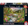 Schmidt Spiele 59964 Wildlife, wild animals at the edge of the forest, 1000 piece jigsaw puzzle