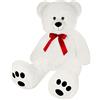 Monzana® Orsacchiotto di Peluche L - XXXL 50-175 cm Pelo Morbido Fiocco Impronta delle Zampe Pupazzo Gigante Orsetto Orso Gigante Idee Regalo Orsacchiotti Teddy Bear Regali Pupazzi