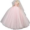Kaeltsyn Abito da principessa senza maniche a sbuffo per bambole da 15,2 cm, facile da indossare per varie occasioni