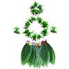 DAGLLGEW Gonna Hula per bambini, 5 pezzi/set, gonna a foglia verde con collane, braccialetti, fascia per capelli, costume hawaiano per feste in spiaggia, bomboniere, gonne Hula per adulti, abito hawaiano