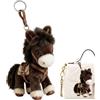 Zyntora Peluche Cavallo Giocattolo Morbido,Cavallino Portachiavi Portatile Da 18 Cm, Bambola Carina,Portachiavi a Forma di Cavallo in Peluche - Per Borsa Zaino Borsetta Compleanno Anno Nuovo Feste