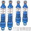 Dilwe Ammortizzatore a Molla RC, Set di Ammortizzatori a Molla RC Elastico in Lega di Alluminio 4 Pezzi Ammortizzatore Compatibile per Losi Mini T 2.0 2WD 1/18 Camion Raccordi Cingolati (Blu)