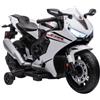 HOMCOM Moto Elettrica per Bambini con Licenza HONDA 6V Bianco | Moto per Bambini Elettrica, Batteria Ricaricabile, Velocità 3 km/h, Musica, Rotelle