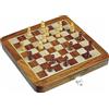 Avs Stores Wooden Magnetic Travel Chess Set-Ultimate 18cm Inch Classic Wooden Travel Chess Set with Magnetic Staunton Pieces and Folding Game Board