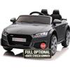 TOYSCAR Macchina Elettrica Per Bambini Audi TT RS Roadster Full Optional con TAPPETINI Auto Elettrica Per Bambini Telecomandata Sedile In Pelle Porte Apribili Doppio Motore Elettrico 12V TOYSCAR Grigio