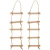 SUPVOX Mini scala 2 pezzi: scala di corda in legno per casa delle bambole - ornamento per mobili micro-paesaggio - accessori da giardino fai da te per decorazioni di scene fatate