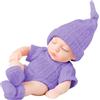 Joygoodta Mini Bambolotti, Mini Bambolotti 7 pollici Morbido Vinile Neonato Bambola Realistica con Vestiti Indossabili Silicone Portatile per Bambini, Viola