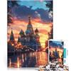 LKASGCBY Puzzle da 1000 pezzi per adolescenti Tramonto sulla Cattedrale di San Basilio Giochi educativi fai da te Compleanno e regali unici 52x38cm