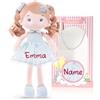 LeyaDoll Giocattoli Bambola Morbida Personalizzata (40,6 cm), La Mia Prima Bambola di Pezza per Bambina di 1 Anno Regalo di Compleanno, Regalo di Giocattoli di Peluche Natalizi per Bambini Piccoli