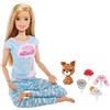 Barbie Breathe with Me Meditation Doll, Blonde, with 5 Lights & Guided Meditation Exercises, Puppy and 4 Emoji Accessories, Gift for Kids 3 to 8 Years Old