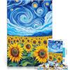 LKASGCBY Puzzle da 1000 pezzi per adolescenti Girasole Van Gogh Difficile da completare ma divertente e umoristico Regalo di compleanno, regali 52x38cm