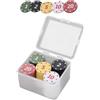 Generico Fiche Da Poker Con Numeri - Accessorio Da Gioco Da 100 Pezzi Numerato E Colorato Con Custodia,Espositore Per Fiches Da Poker,per Serate a Casa Tornei Feste Vacanze Compleanni Uffici Raduni Familiari