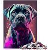 LGNBTGM Puzzle per Cane Corso Colorato Adulti 1000 Pezzi Puzzle Regali Puzzle in Legno Regali di Compleanno e Natale Unico 1000 Pezzi (50x75 cm)